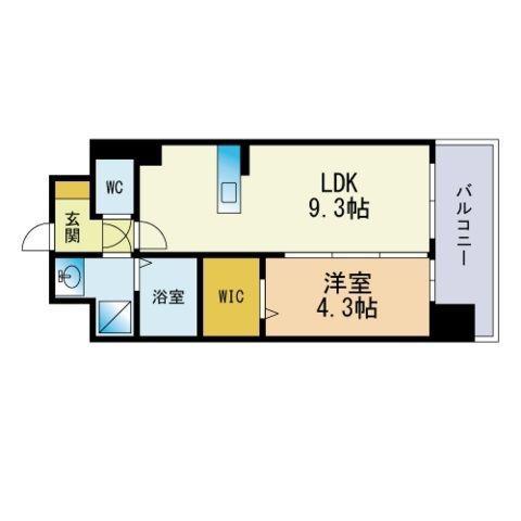 MODERN PALAZZO HAKATA RIVA Ⅱ(1LDK/6階)の間取り写真