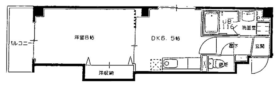 カシェット本町橋(1DK/5階)の間取り写真
