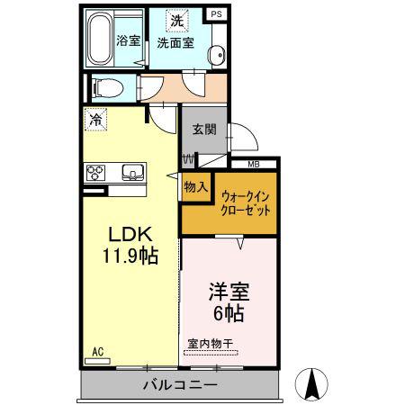 プレミアム八番館(1LDK/3階)の間取り写真