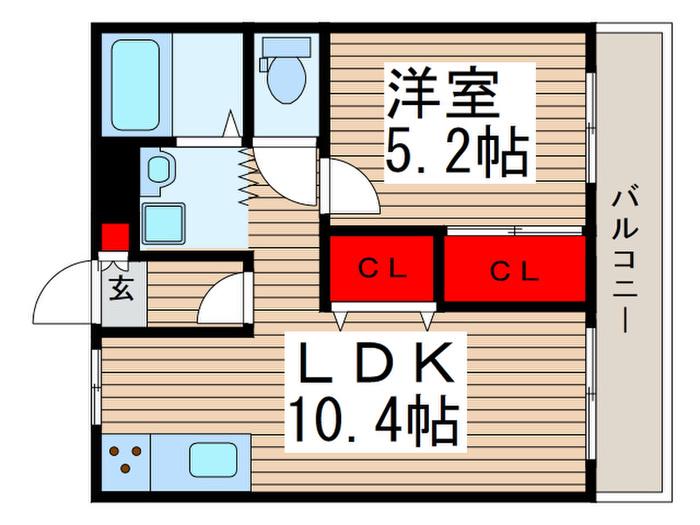 アーク春雨橋A棟(1LDK/4階)の間取り写真
