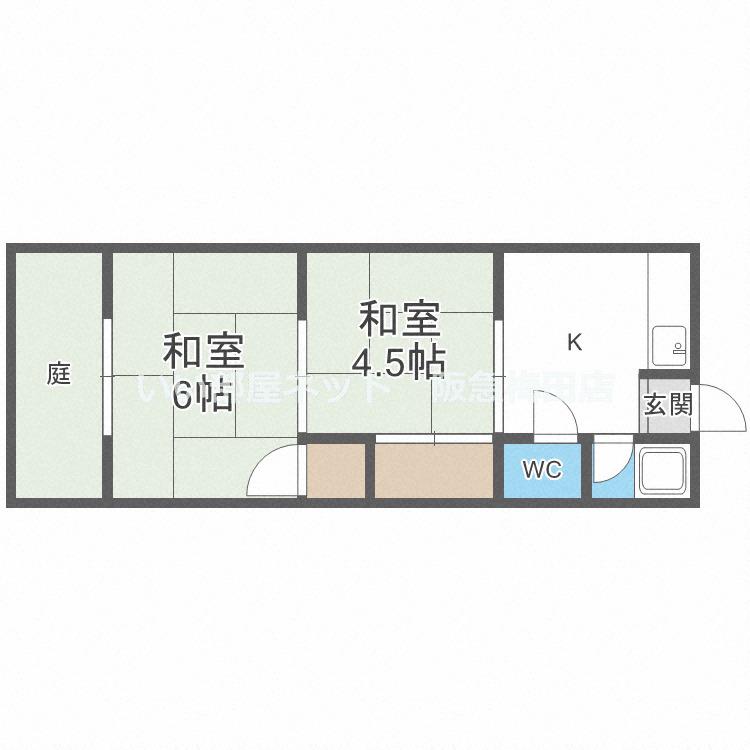 七尾山口文化(2DK/1階)の間取り写真