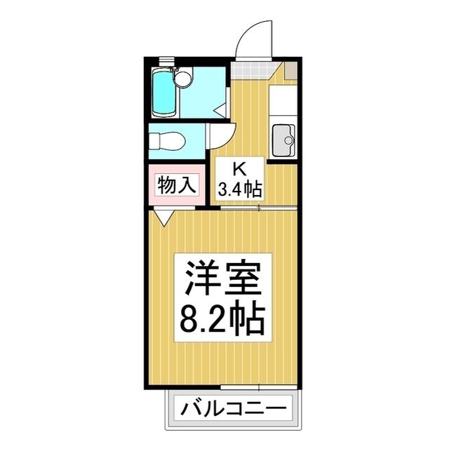 ディアスりんどうA棟(1K/1階)の間取り写真