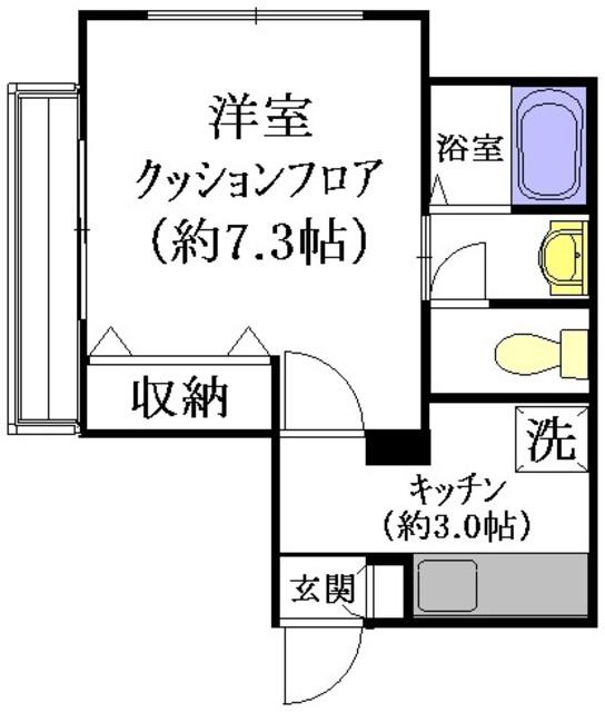 アステイオス・プラザ(1K/1階)の間取り写真