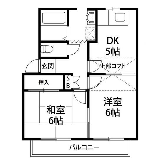 ステーブル長町南II(2DK/2階)の間取り写真