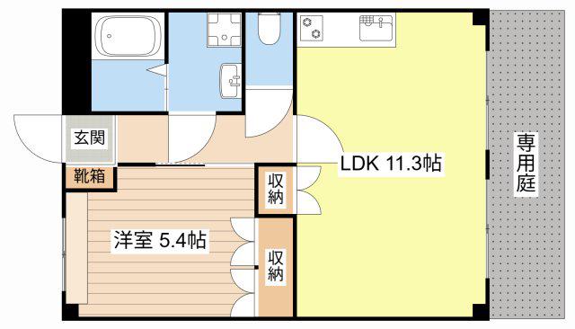 リフレイン グレース(1LDK/1階)の間取り写真