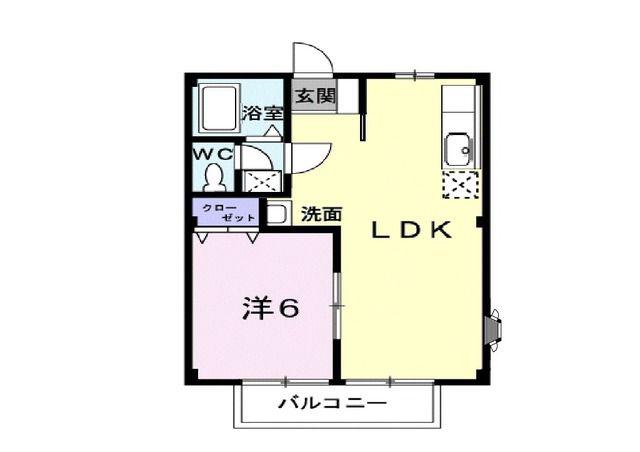 アーバン・プレイス(1LDK/1階)の間取り写真