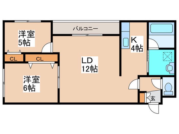 毘沙門天(2LDK/3階)の間取り写真