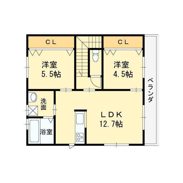 GREEN GARDEN ウエスト(2LDK/2階)の間取り写真
