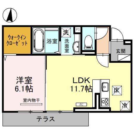 アクシス・ハイム(1LDK/1階)の間取り写真