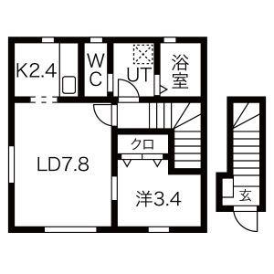 GRAND PARACE浪江 II(1LDK/2階)の間取り写真