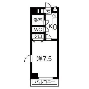 アーバンビル早川(1K/2階)の間取り写真
