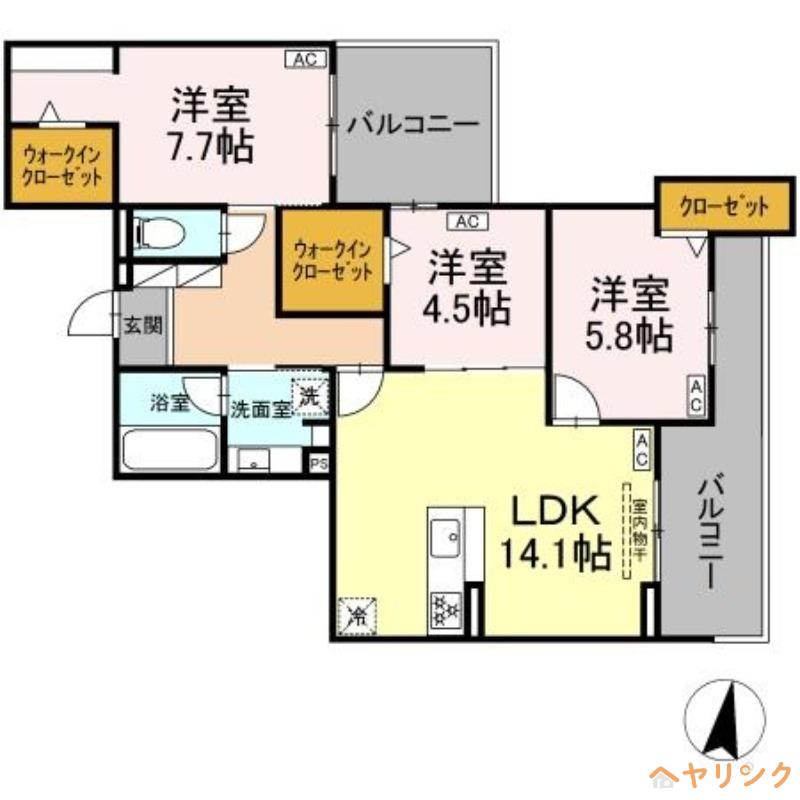 CENTURY GROVE 守山(3LDK/2階)の間取り写真