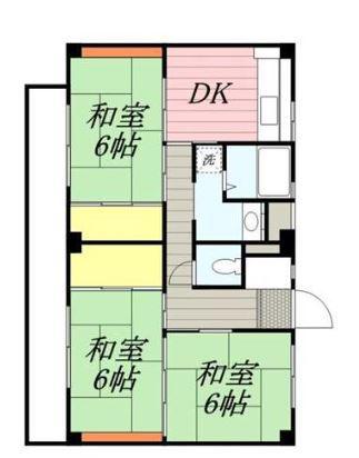 ビレッジハウス善部 4号棟(3DK/1階)の間取り写真