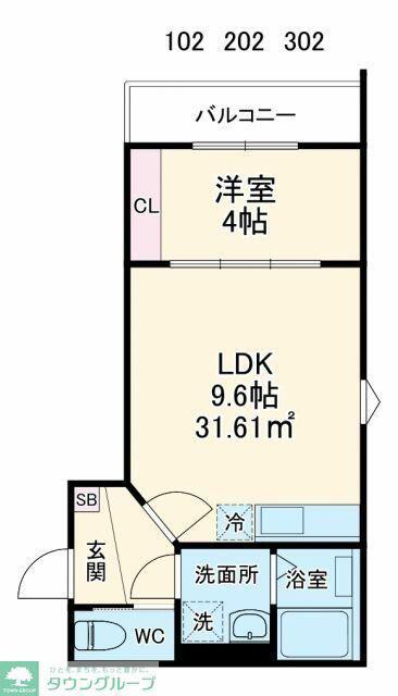 GRADUS薬円台II(1LDK/2階)の間取り写真