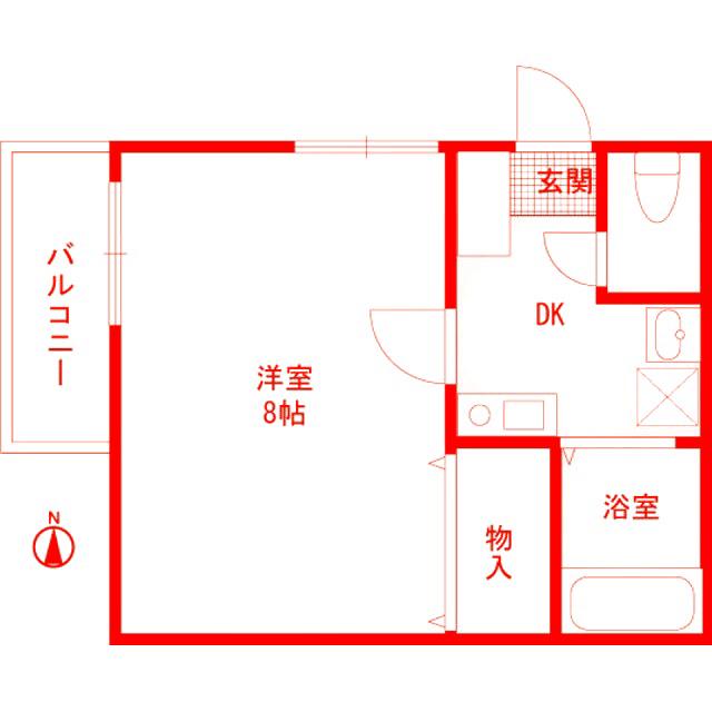サンハウス壱番館(1K/1階)の間取り写真