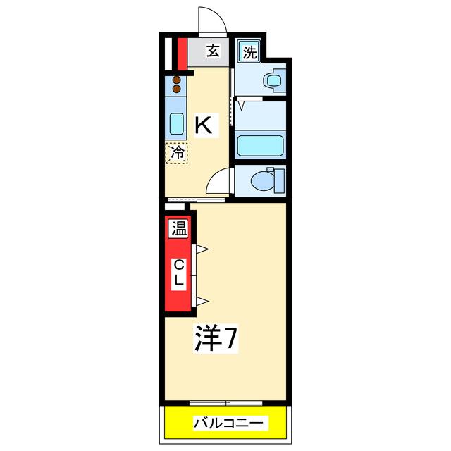 サンハイム川岸町(1K/3階)の間取り写真