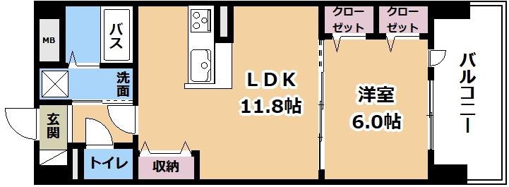 ラ プレミエール エトワール(1LDK/5階)の間取り写真