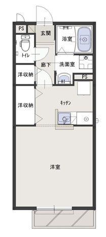 ラコリンヌダボンドンス(1K/1階)の間取り写真