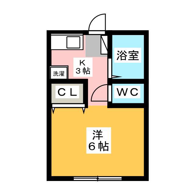 ハイツ華園(ワンルーム/1階)の間取り写真