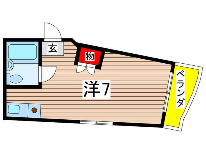 ファーストパレス厚木(ワンルーム/1階)の間取り写真