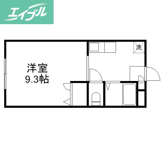 グラック(1K/2階)の間取り写真