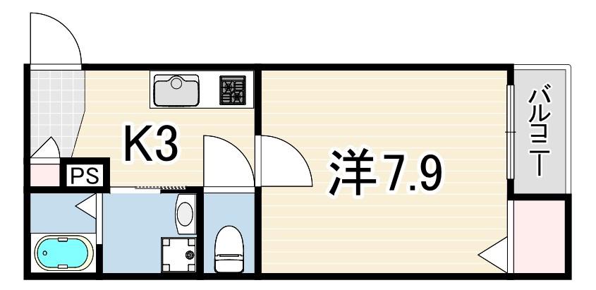 RAISON DETRE(1K/1階)の間取り写真
