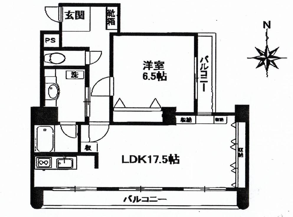 プラザーハイツ小日向南(1LDK/5階)の間取り写真