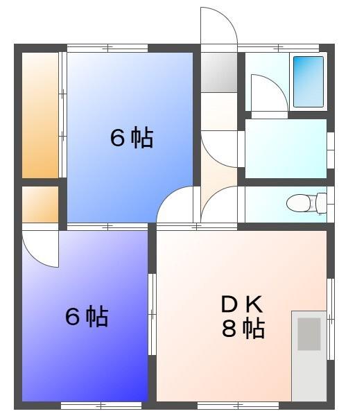 第2晴海ハイツ(2DK/1階)の間取り写真