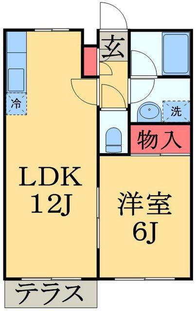 ピュアパレス(1LDK/1階)の間取り写真