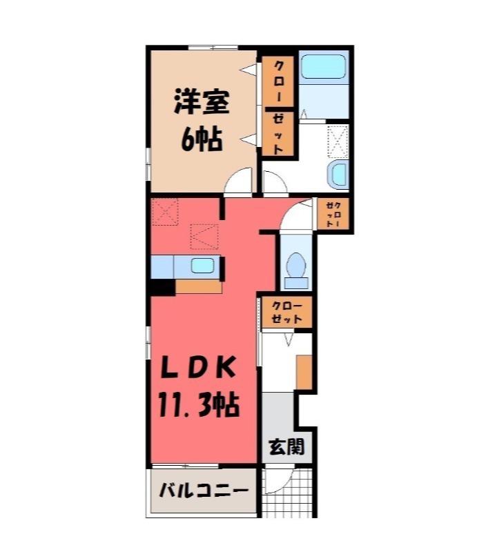 サンライズT.M(1LDK/1階)の間取り写真