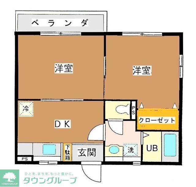 オテル・ドゥ・ビレ・本橋(2DK/3階)の間取り写真