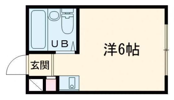 スカイコート(ワンルーム/1階)の間取り写真