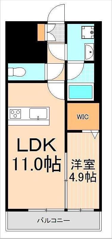 グランジュテII(1LDK/4階)の間取り写真