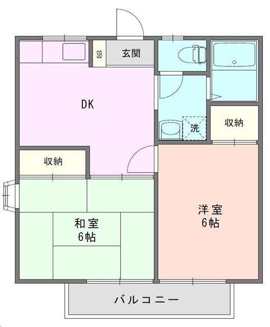 アルペジオ嵐山(2DK/1階)の間取り写真