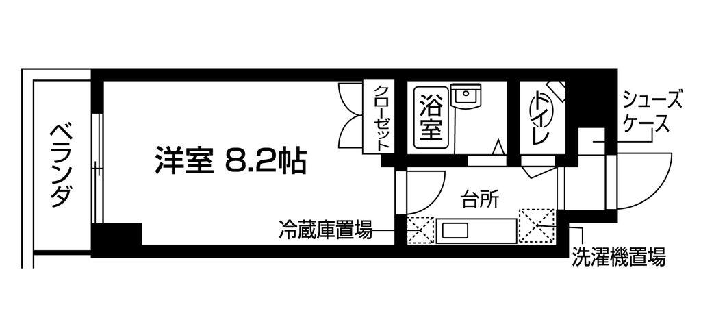 スタンザ府中(1K/3階)の間取り写真