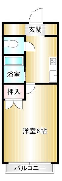 シングルライフ(1K/2階)の間取り写真