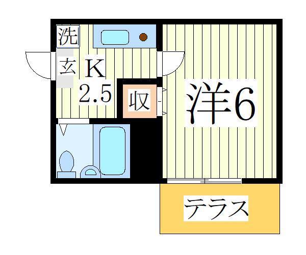 イーストフォーラムII(1K/1階)の間取り写真