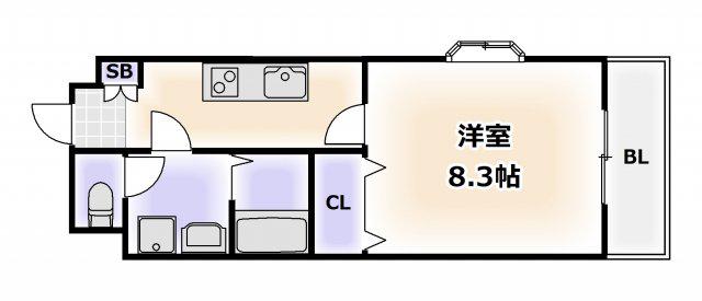 永久-トワ-(1K/8階)の間取り写真