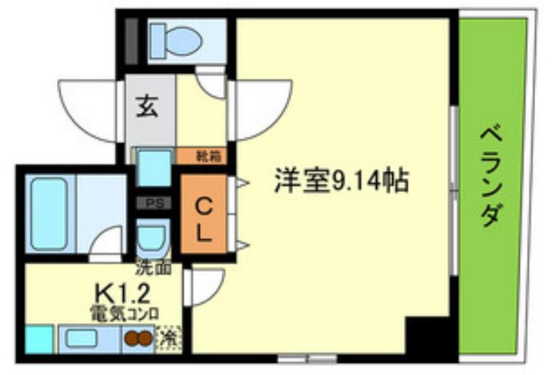 B-RISE新町(1K/11階)の間取り写真