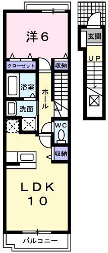 FRANC.K II(1LDK/2階)の間取り写真