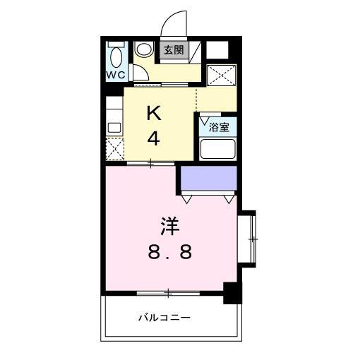 メルヴェーユ45(1K/4階)の間取り写真