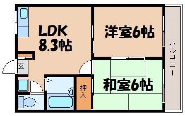 ル・モンド楓(2LDK/2階)の間取り写真