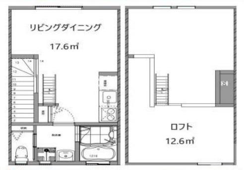 IGELKOTT(1DK/2階)の間取り写真