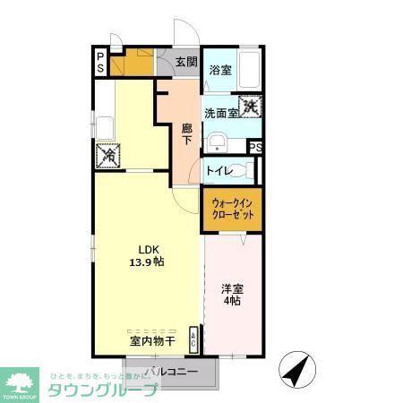 ヴェルーリヤ(1LDK/2階)の間取り写真