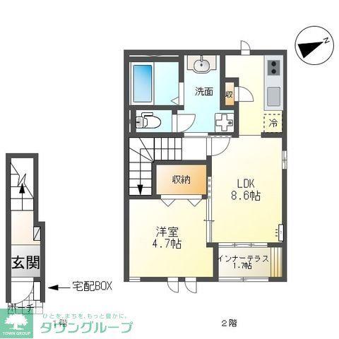 コリーナ(1LDK/2階)の間取り写真