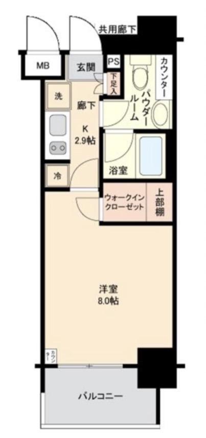 パークリュクス日本橋小網町モノ(1K/7階)の間取り写真