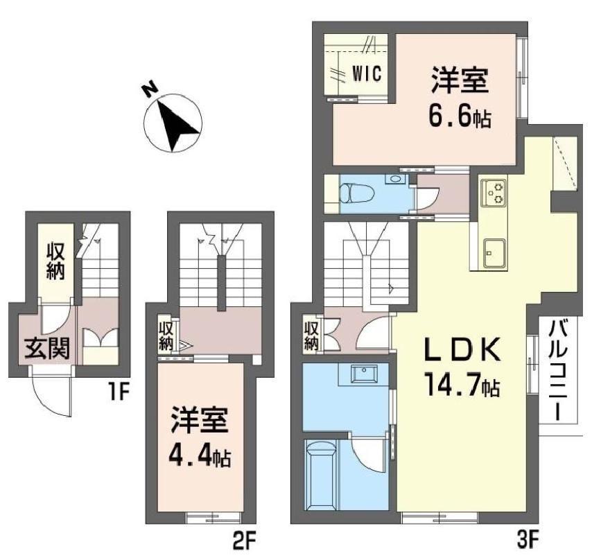 ラ クラッセ シャーメゾン ミナト(2LDK/1階)の間取り写真