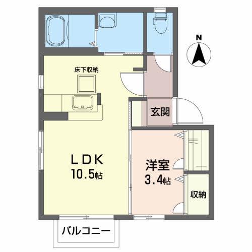 グリーンコート・I(1LDK/1階)の間取り写真