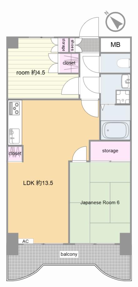 泰平パレス(2LDK/2階)の間取り写真