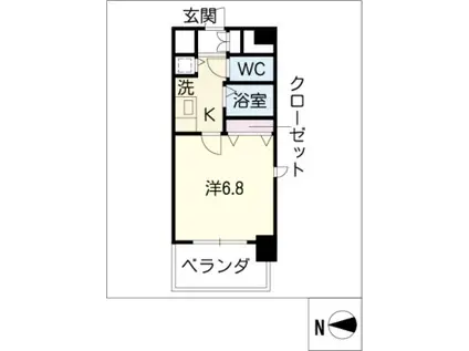 プレサンス泉セントマーク(1K/4階)の間取り写真